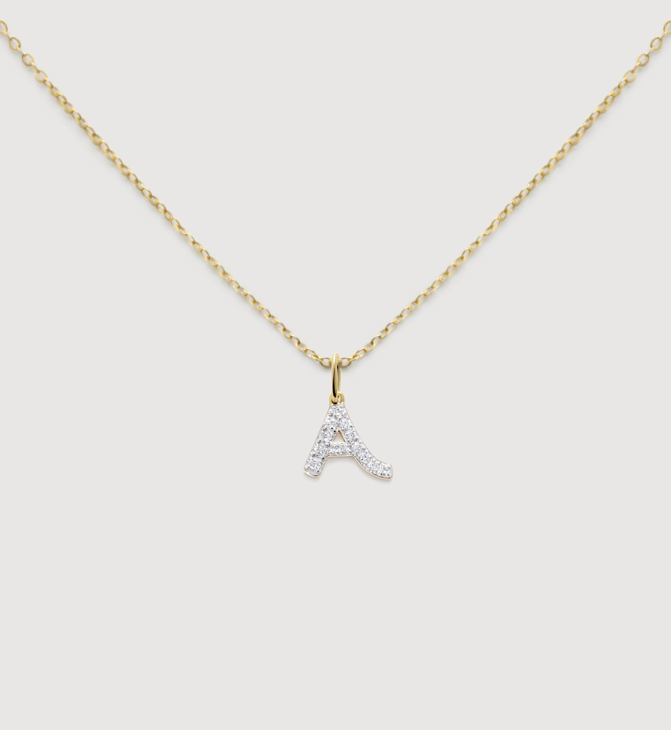 Lab Grown Diamond Initial A Necklace Set | Monica Vinader (Global)