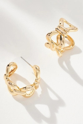 Metal Ribbon Hoop Earrings | Anthropologie (US)