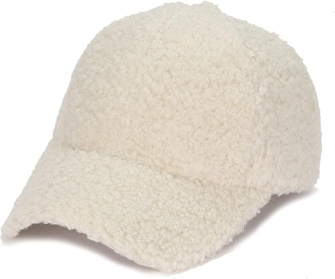 Lamb Wool Baseball Cap for Women Teddy Fleece Sports Hats Comfortable Warm Winter Outdoor Embroid... | Amazon (US)