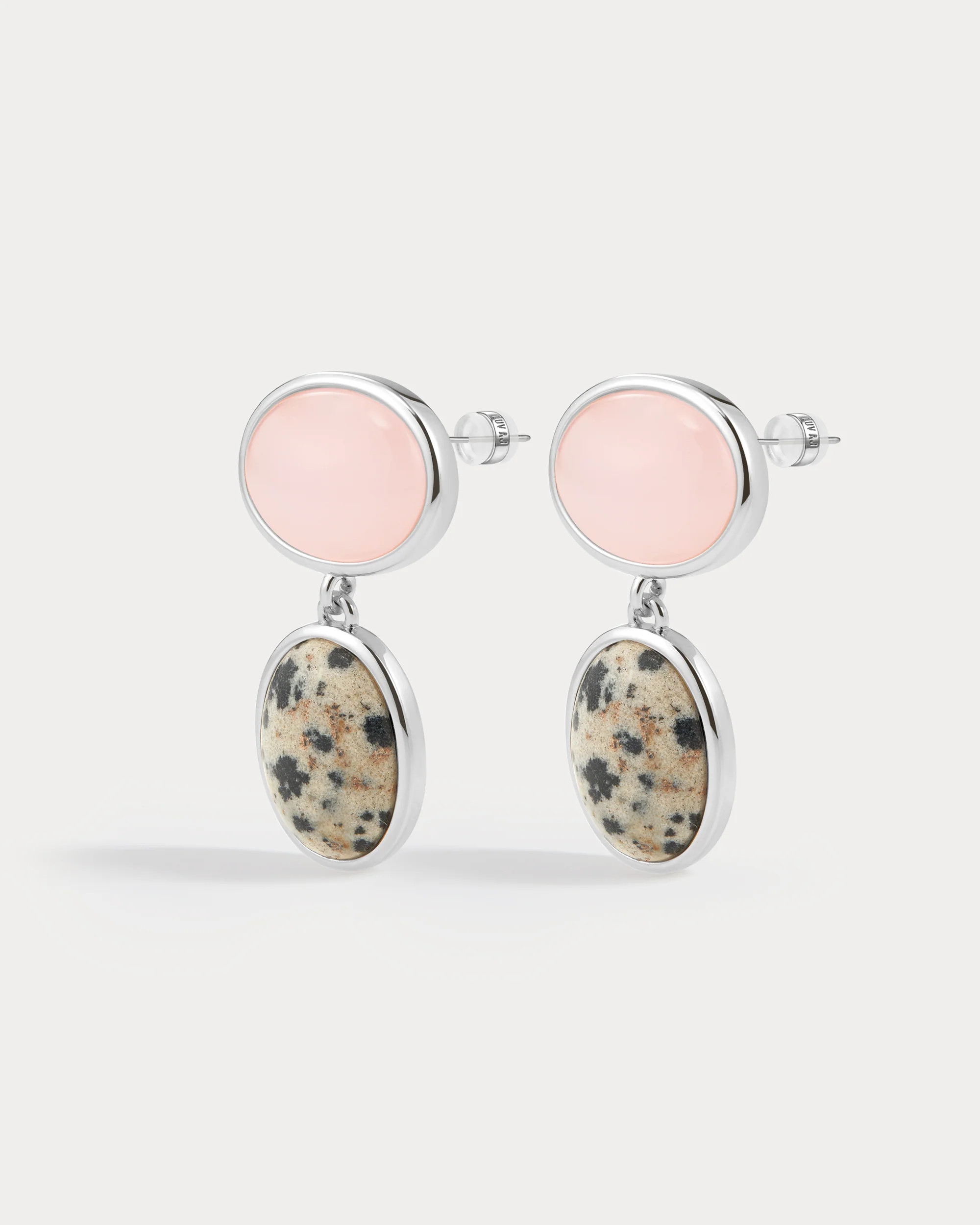 The Rose Quartz Palma Studs- Silver | Luv Aj Inc.