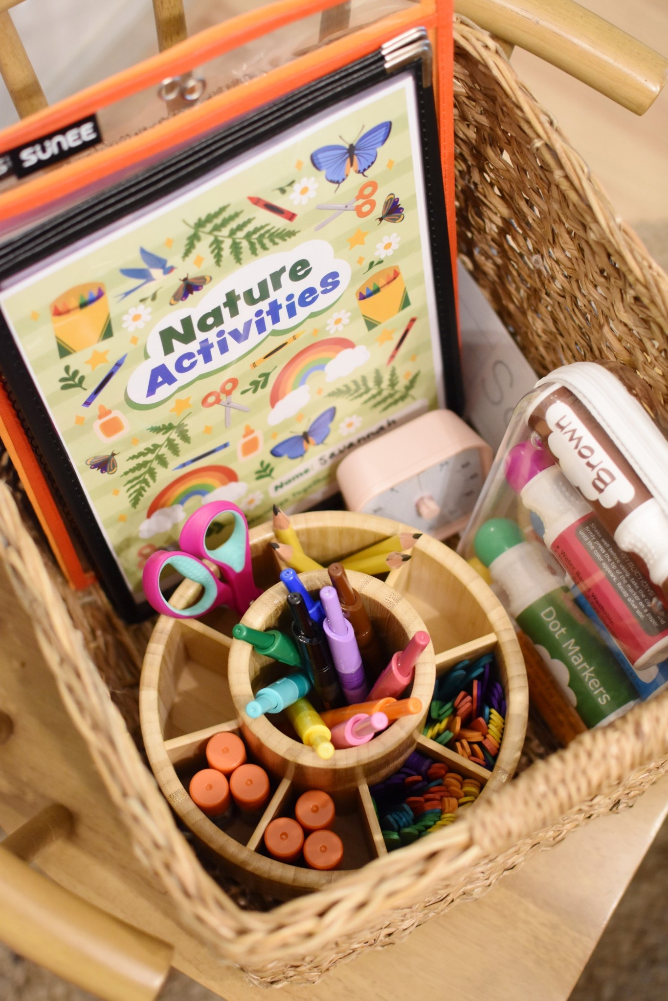 We’ve introduced a quiet time basket (similar to a morning basket!) for my 4.5 year old to use while her toddler sister naps. Everything in here is educational and just for her. We works out of this every afternoon for 30 mins together before she can freely play outside or watch tv. Check out Pinterest for some free printable activities!

#LTKSeasonal #LTKKids #LTKHome