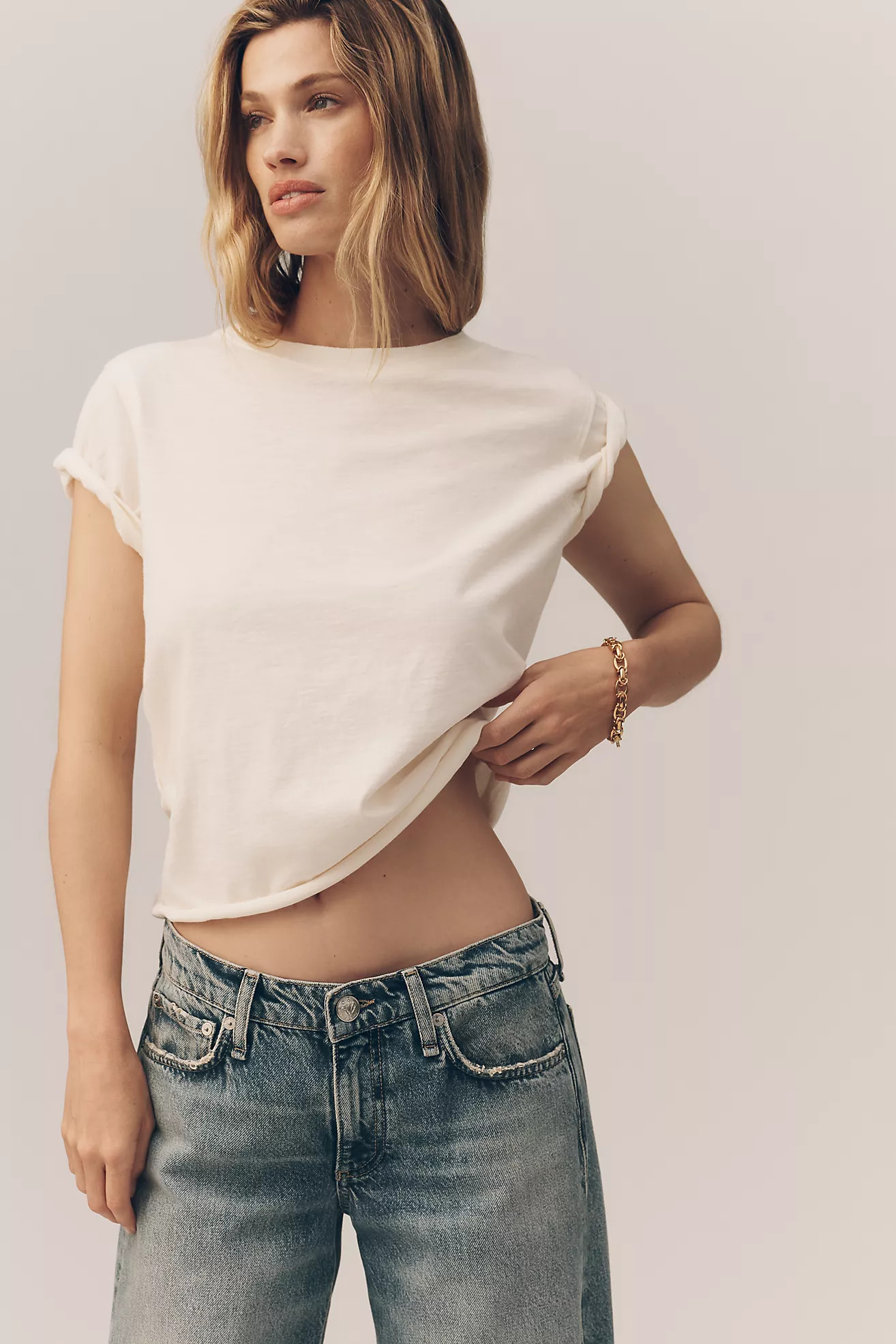 Maeve Caitlin Cotton Boxy Tee | Anthropologie (US)