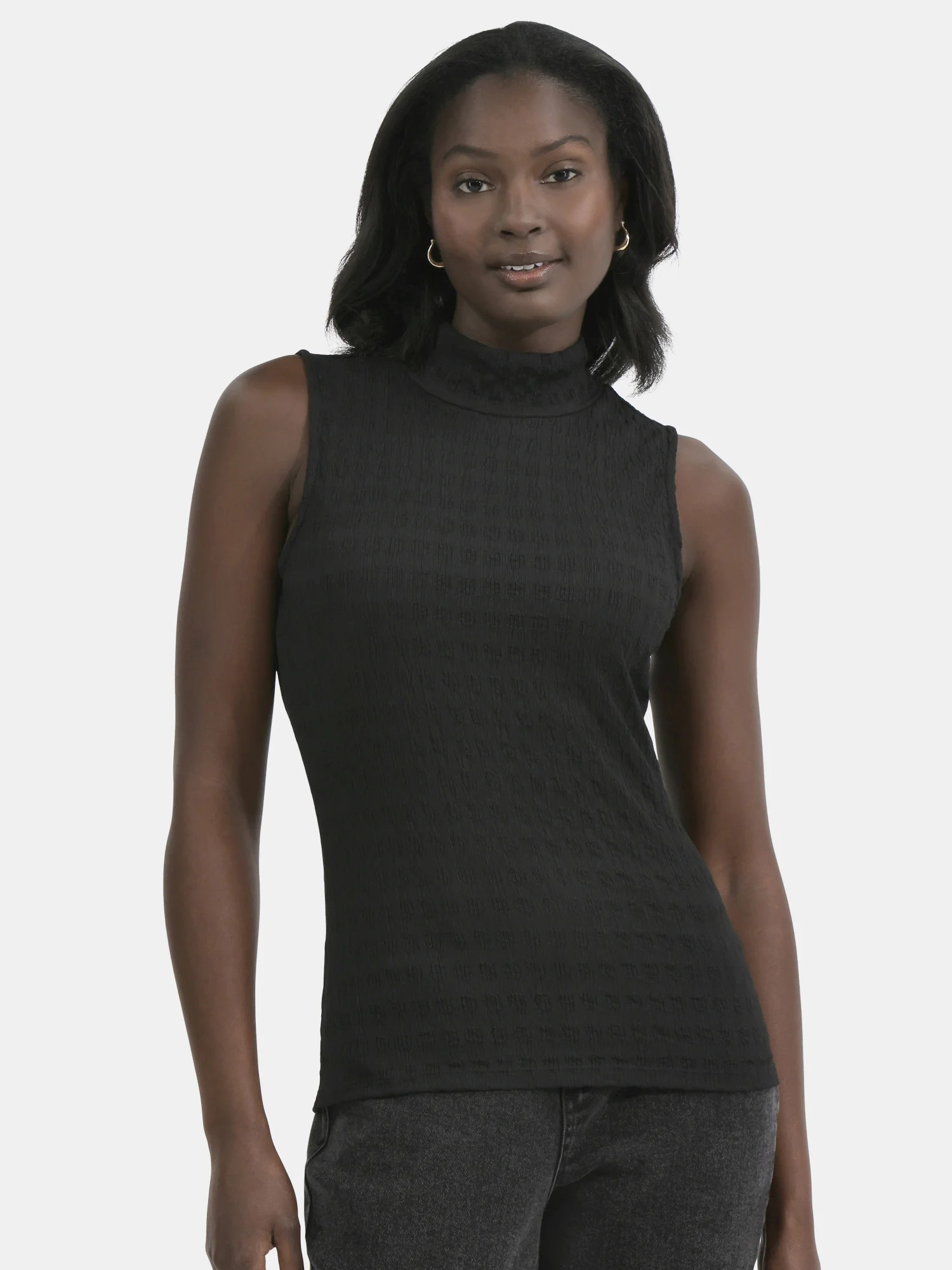 Time and Tru Women's Pucker Mock Neck Top, XS-XXXL | Walmart (US)