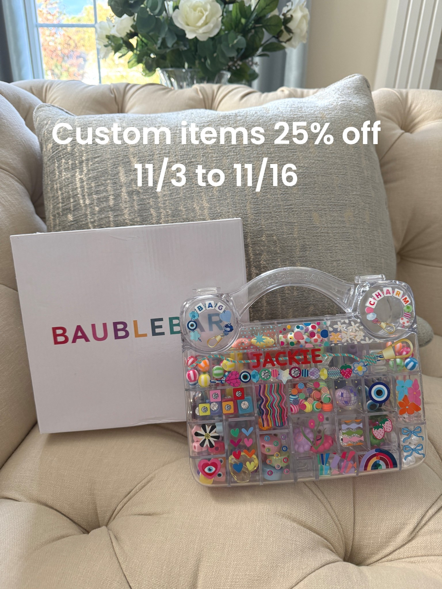 Deepest discount baublebar offers on custom items all year!!! I love this custom diy bag charm bead kit. I’ve already made all of the bag charms that were included!!! Visit my Instagram to see. Sale ends 11/16 and includes ALL custom items, such as totes and jewelry. 

Tween gifts 
Gifts for tweens 
Gifts for her 
DIY
Bag charms 
Bead kit 

#LTKGiftGuide #LTKFindsUnder100 #LTKKids