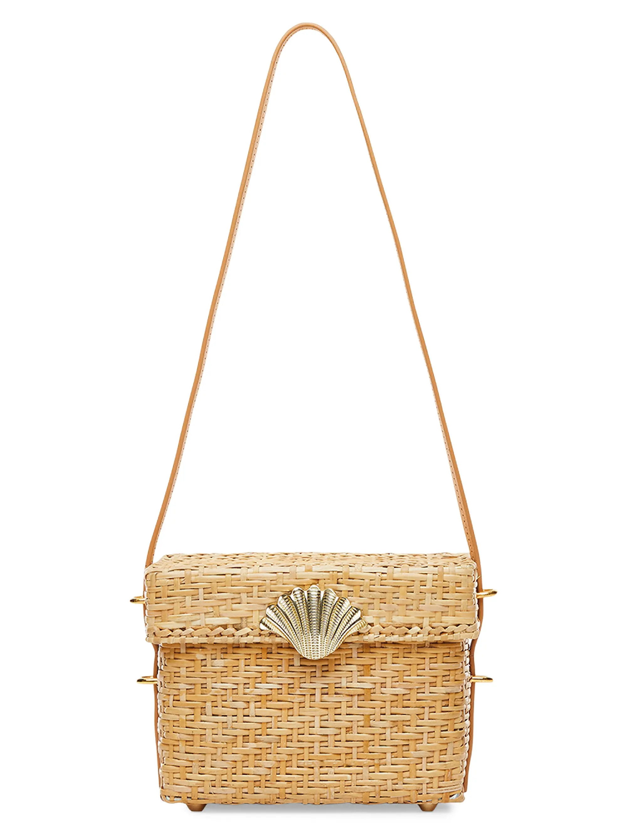 Poolside The Box Rattan Shoulder Bag | Saks Fifth Avenue | Saks Fifth Avenue