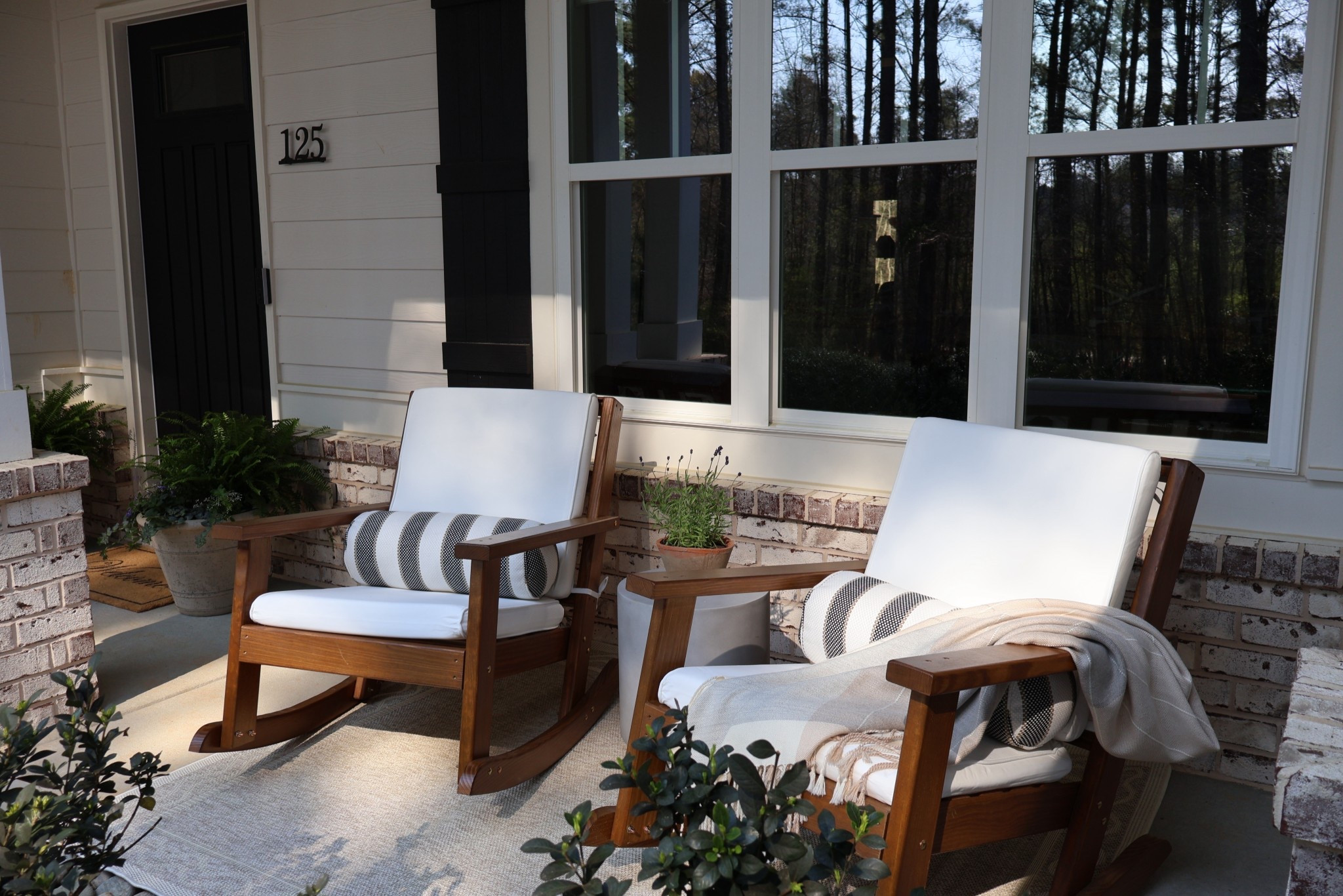 #ad #porchswingcopartner If you’re looking for simple spring porch ideas, start with beautiful rocking chairs from The Porch Swing Company 🌿 They instantly creates a cozy outdoor living space. I styled mine with neutral cushions, a layered outdoor rug, and fresh greenery for that effortless modern cottage look. Perfect for patios, porches, and small outdoor spaces. #porchswingcopartner
#springporch #patioideas #cozystyle
#springrefresh #frontporchrefresh

#LTKSeasonal #LTKHome