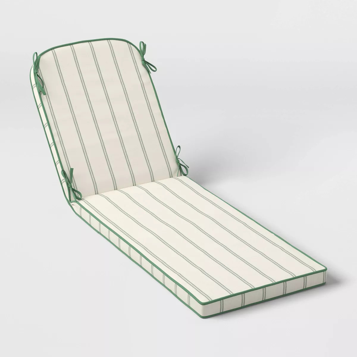 24"x78" Striped Curved Outdoor One Piece Chaise Lounge Cushions Cream - Threshold™ designed wit... | Target