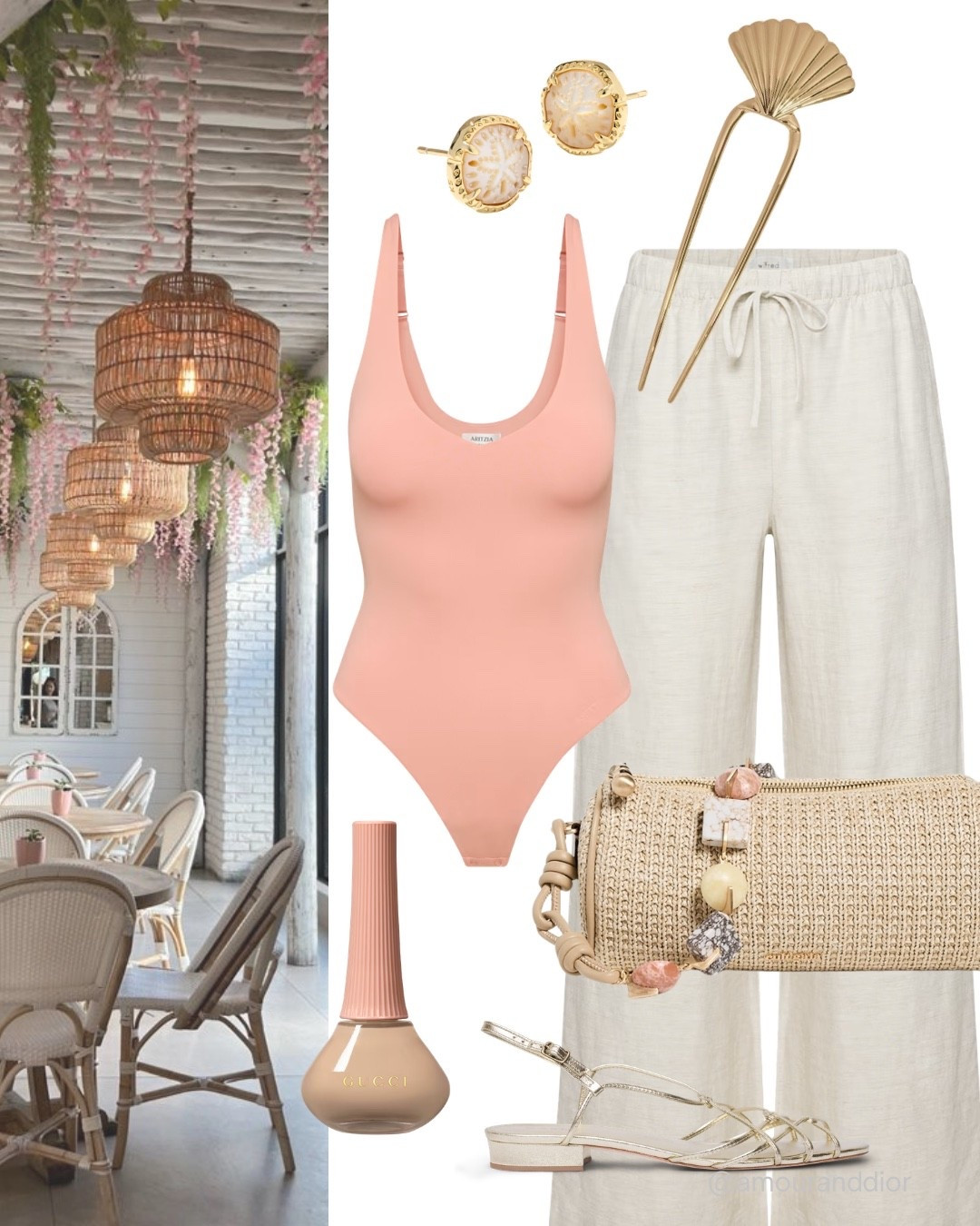 Casual summer out with a bodysuit and linen pants 🪸 beach vacation outfit, palm beach, South Florida, linen outfit, nude nails, pink, coral, peach outfit, coffee run outfit

#LTKmorningroutine #LTKSeasonal #LTKOver40