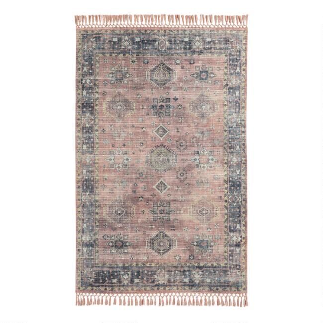 Persian Style Alma Indoor Outdoor Rug with Backing | World Market