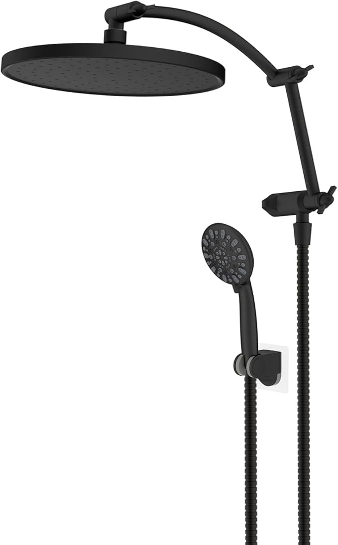 Hibbent Self-cleaning Shower Head, 10'' High Pressure Rainfall Shower Head, Showerhead Combo/Hand... | Amazon (US)