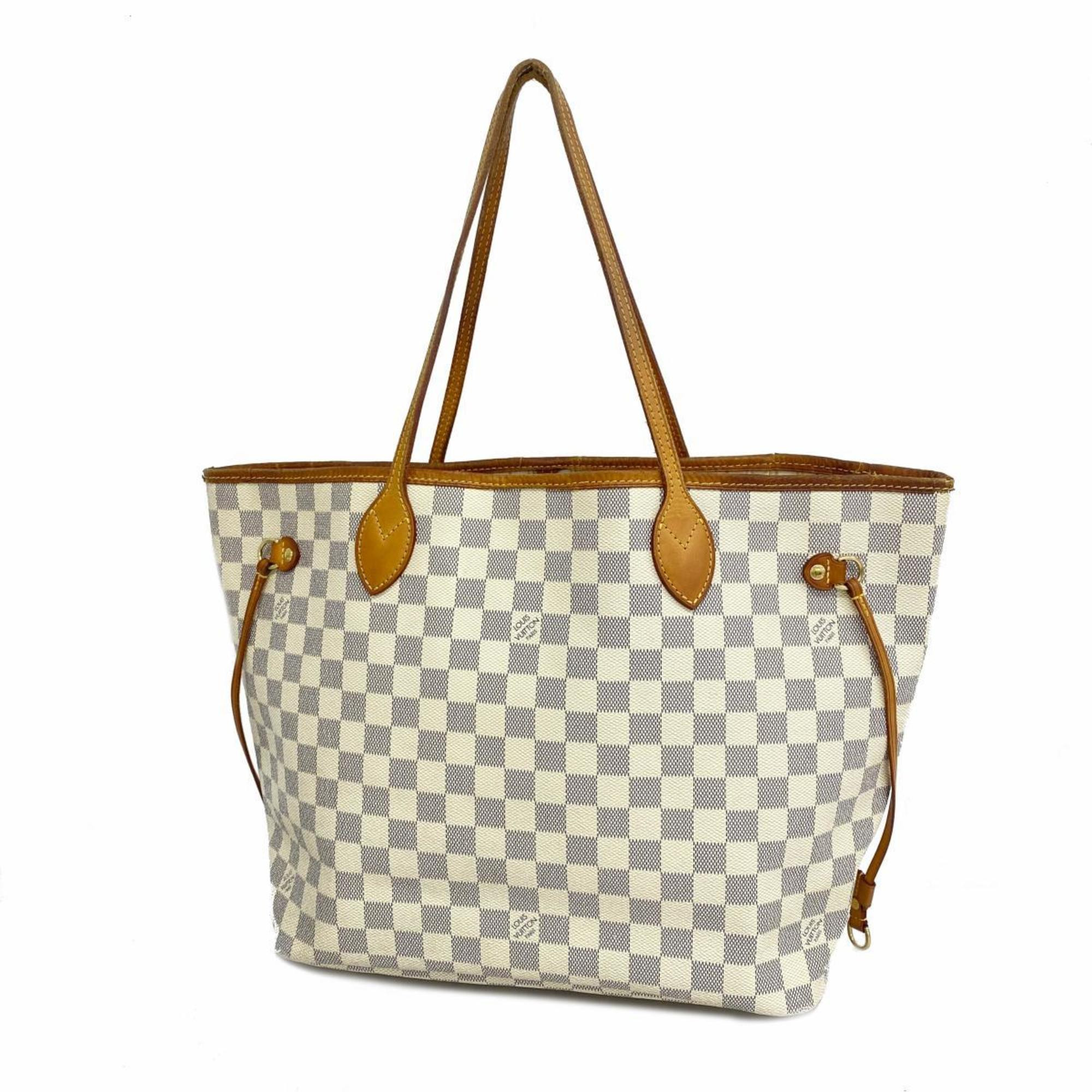 Pre-Owned Louis Vuitton Tote Bag Damier Azur Neverfull MM N51107 White Women's (Good) | Walmart (US)