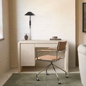 Solstice Painted Raffia Storage Desk (48") | West Elm (US)