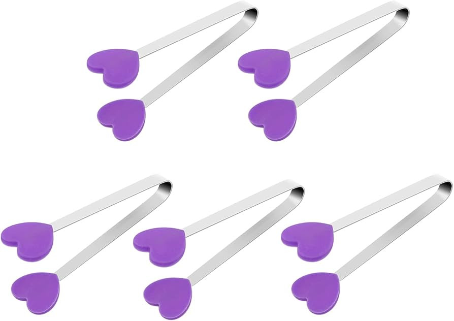 KUFUNG Silicone Mini Tongs,Stainless Steel Serving Food Tongs with Silicone Tips for Sugar Cubes,... | Amazon (US)