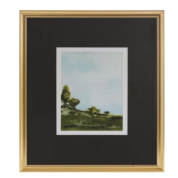 Martha Stewart Across The Plains 1 Framed Glass and Double Matted Abstract Landscape Wall Art | Wayfair North America