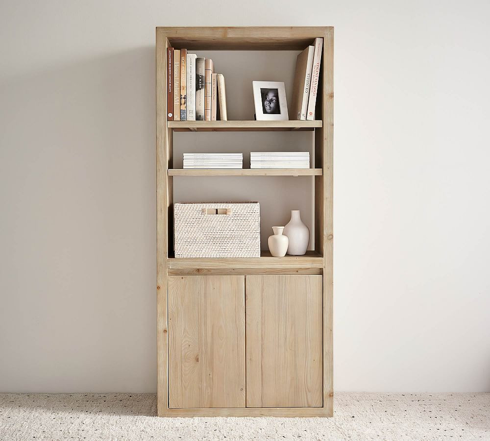 Folsom Open Bookcase with Doors (33") | Pottery Barn (US)