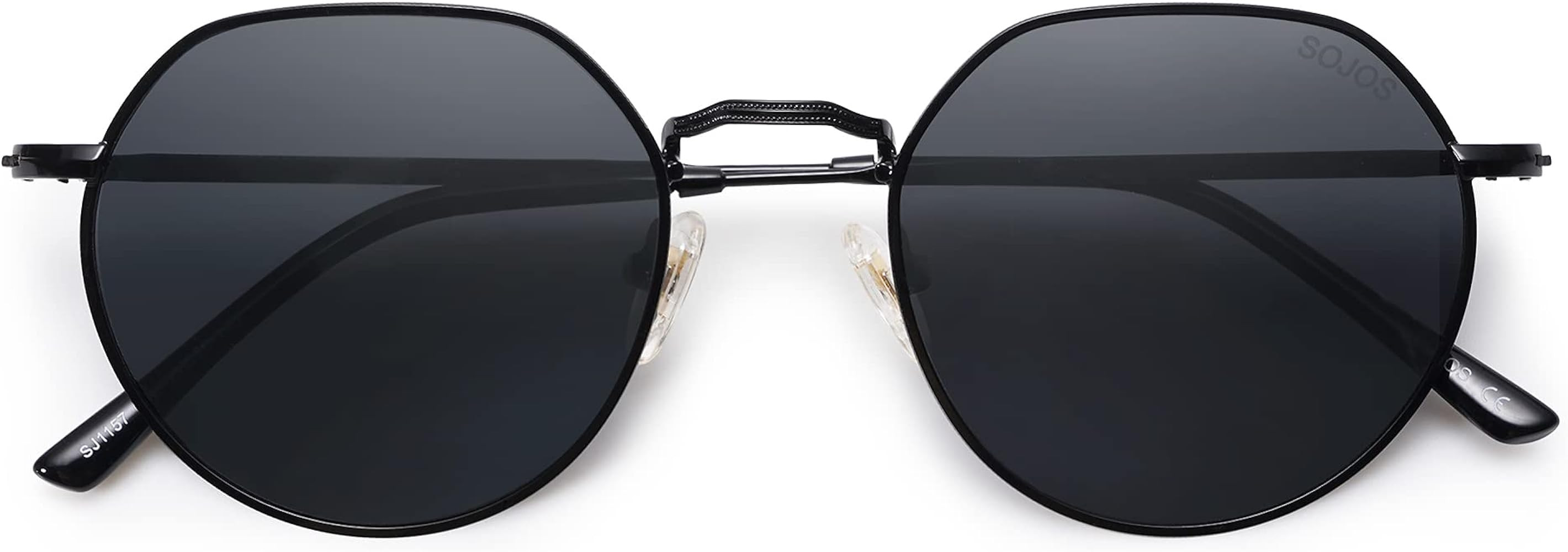 SOJOS Round Polygon Polarized Sunglasses for Women Men Retro Classic Vintage Shades SJ1157 | Amazon (US)