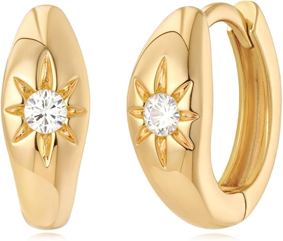 MYEARS Women Earrings Gold Huggie Hoop 14K Gold Plated Small Simple Hypoallergenic Everyday Jewel... | Amazon (US)