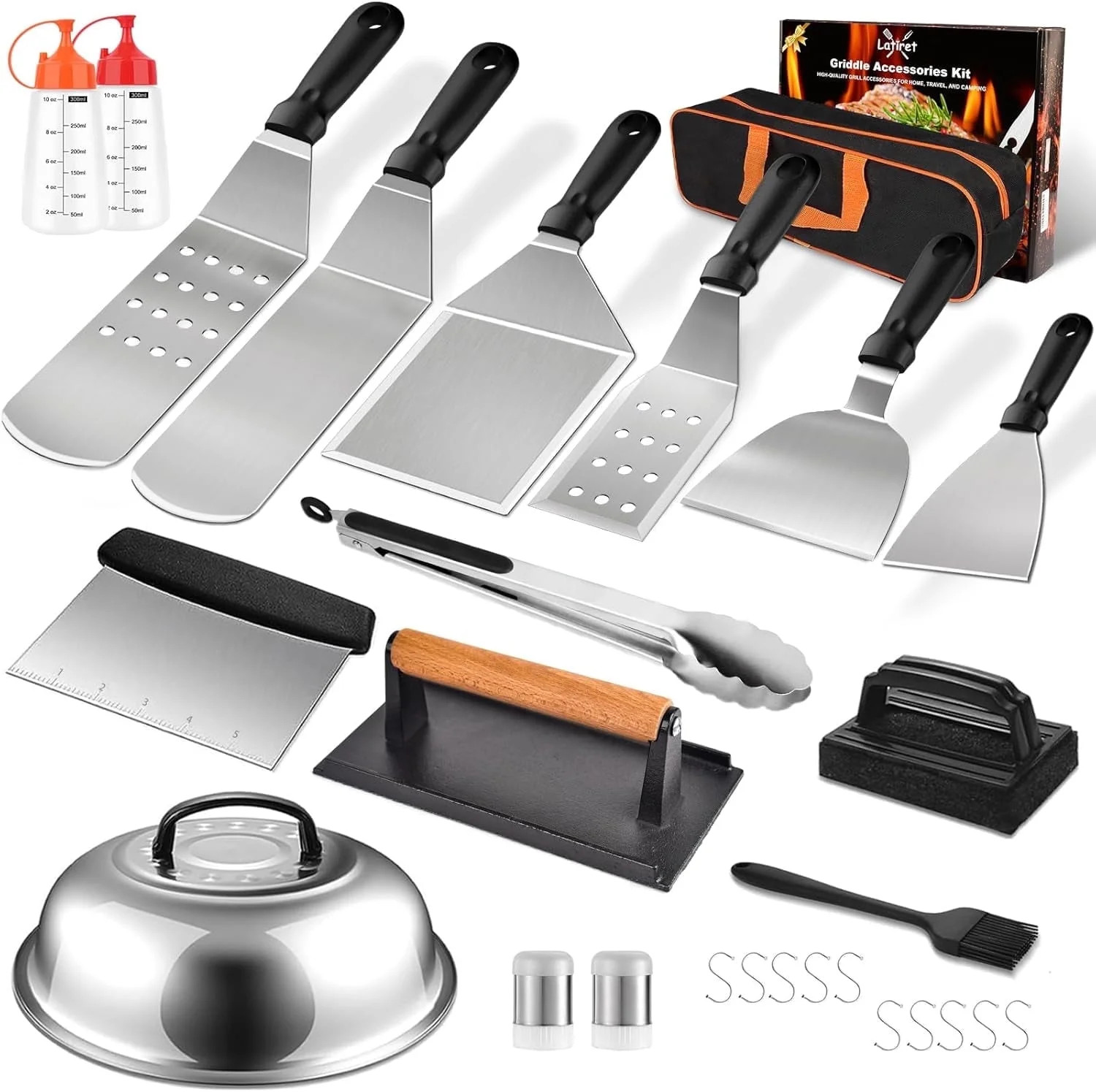 27-Piece Griddle Accessories Kit for Blackstone & Camp Chef. Features Enlarged Spatulas, Scraper ... | Walmart (US)