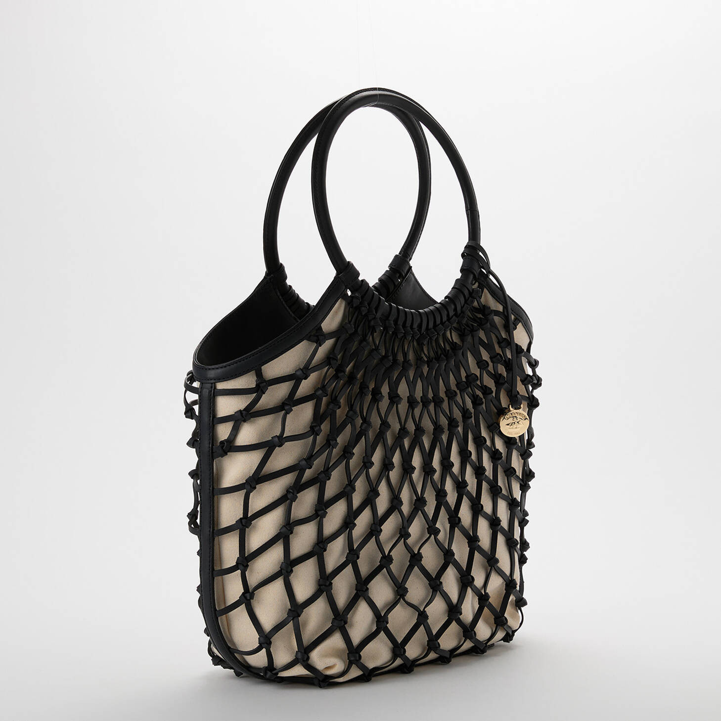 Meloney Leather Tote | Black Santini | BRAHMIN | Brahmin