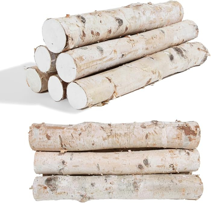 6 PCS Birch Logs Decorative White Birch Log for Decoration,Crafts,Fireplace | Amazon (US)
