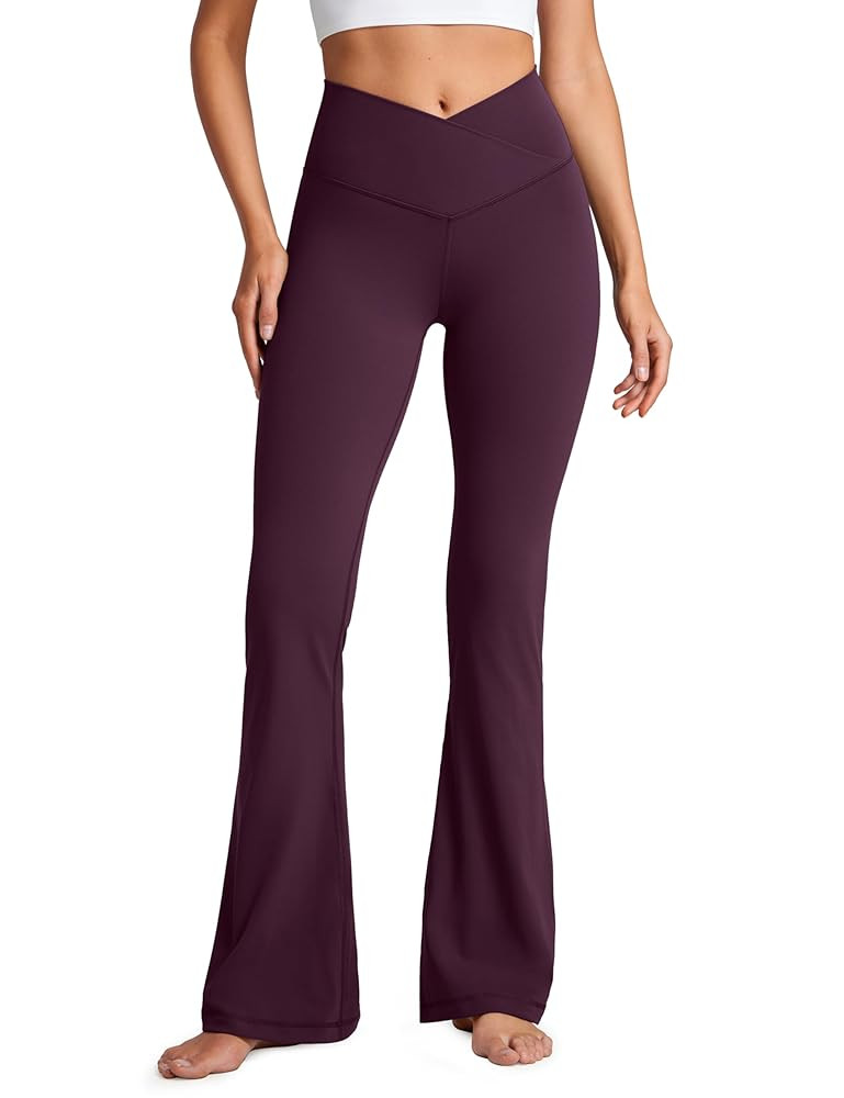 CRZ YOGA Butterluxe Crossover Flare Leggings for Women 29'' / 31'' / 33" - High Waist V Cross Boo... | Amazon (US)