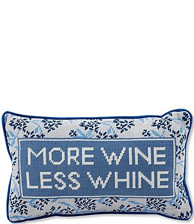 Furbish More Wine Needlepoint Pillow - Multi | Dillard's