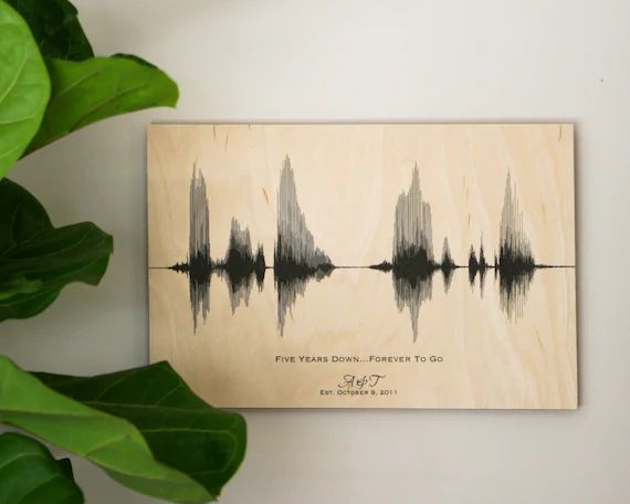 5th Anniversary Gift for Him Wood Anniversary Sound Wave Art | Etsy | Etsy (US)