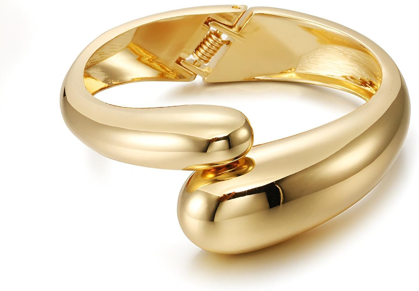Gold Chunky Cuff Bangle for Women Minimalist Bracelet Bangle | Amazon (US)