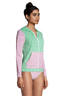 Draper James x Lands' End Women's Hooded Full Zip Long Sleeve Rash Guard UPF 50 Sun Protection | Lands' End (US)