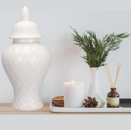 Vases Ginger Jar 15.5 " Tall, White Color, Modern Home Decor, Decorative Ceramic Jar with Lid,, Vase | Amazon (US)