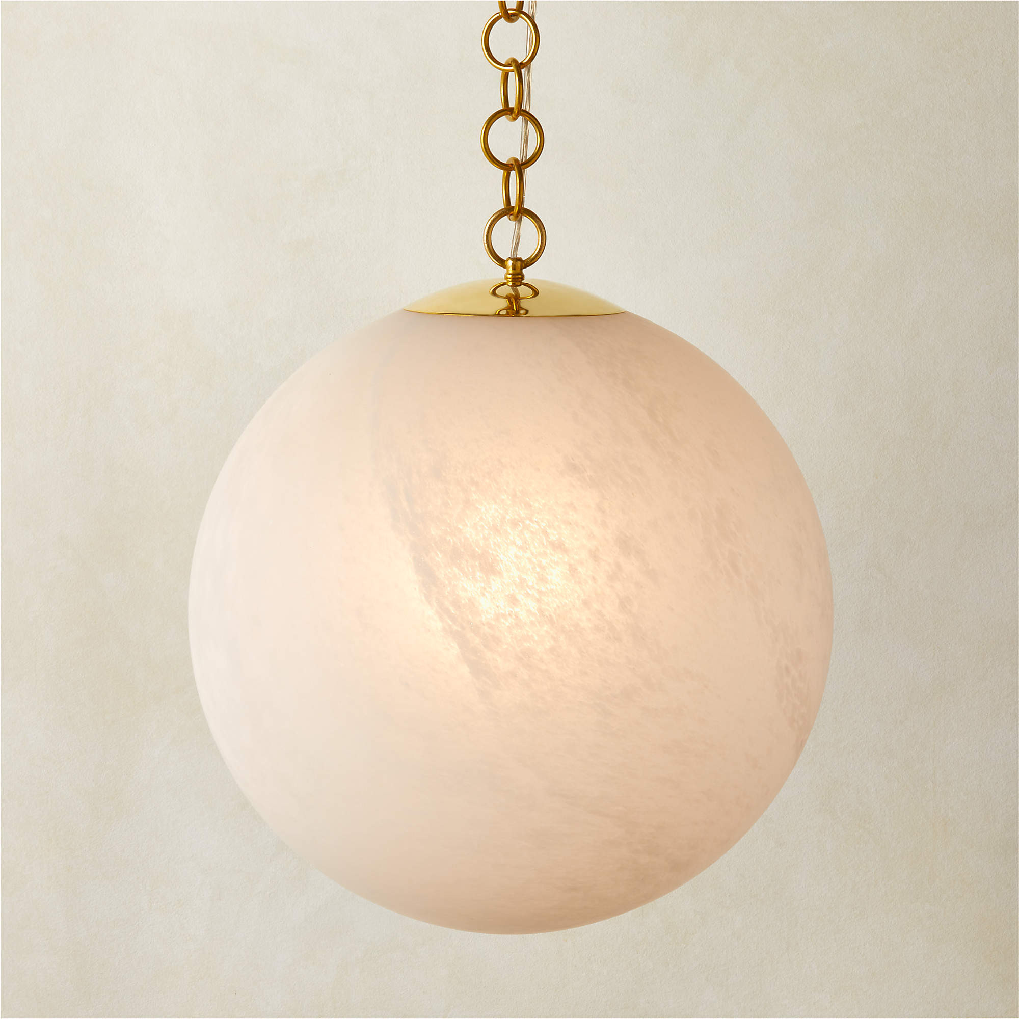 Moon Globe Pendant Light with Brass Chain 21" + Reviews | CB2 | CB2