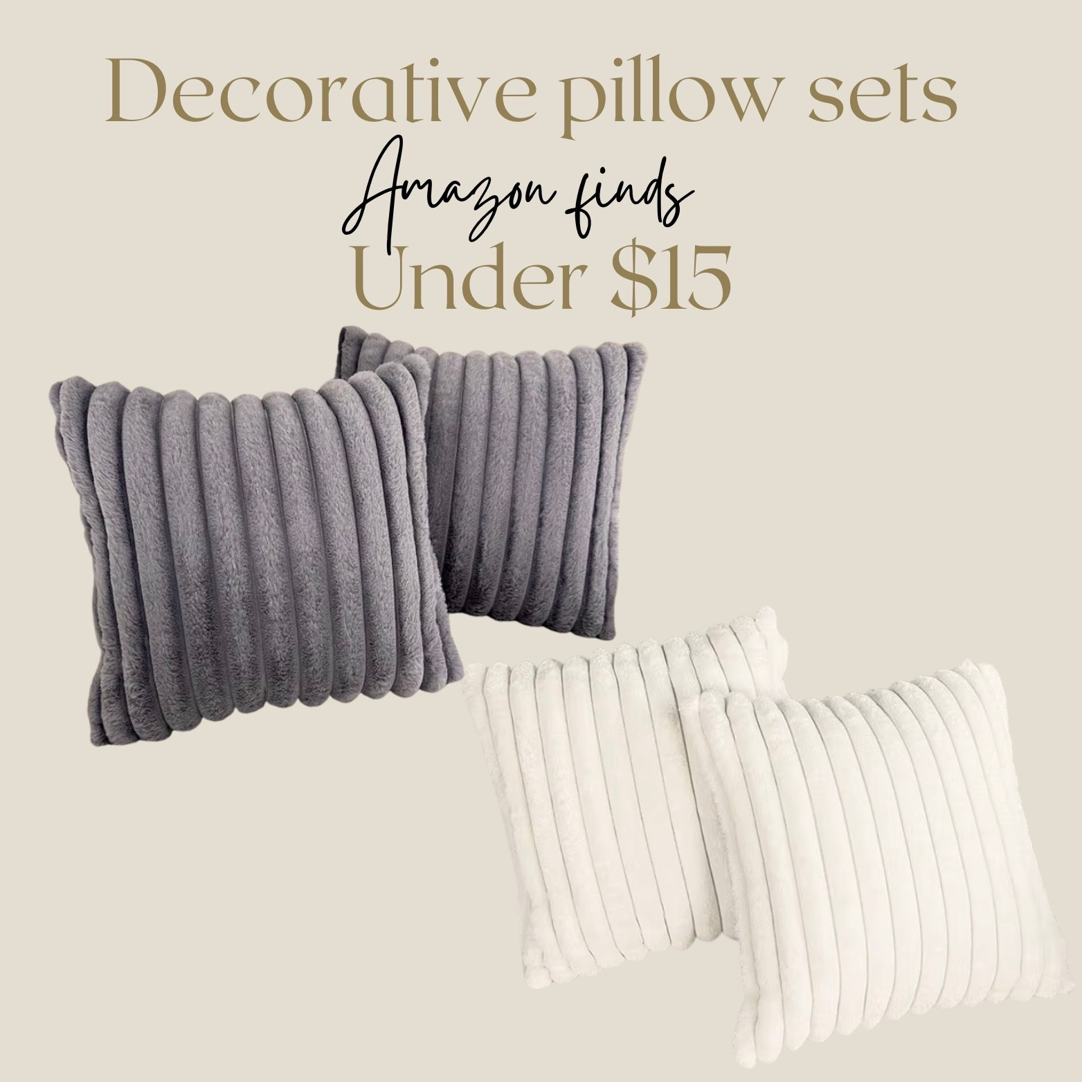 Decorative cozy pillow sets starting under $15!
