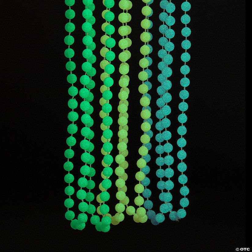 Bulk 48 Pc. Glow-in-the-Dark Mardi Gras Bead Necklaces | Oriental Trading Company