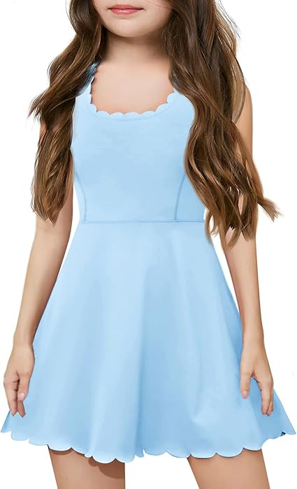Batermoon Vestido deportivo de tenis para ni\u00f1as con pantalones cortos, faldas de golf con bo... | Amazon (US)