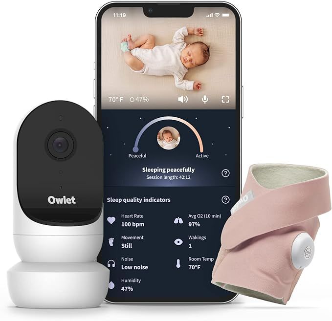Owlet Dream Duo 2 Smart Baby Monitor - 1080p HD Video Baby Monitor with Dream Sock - Baby Foot Mo... | Amazon (US)