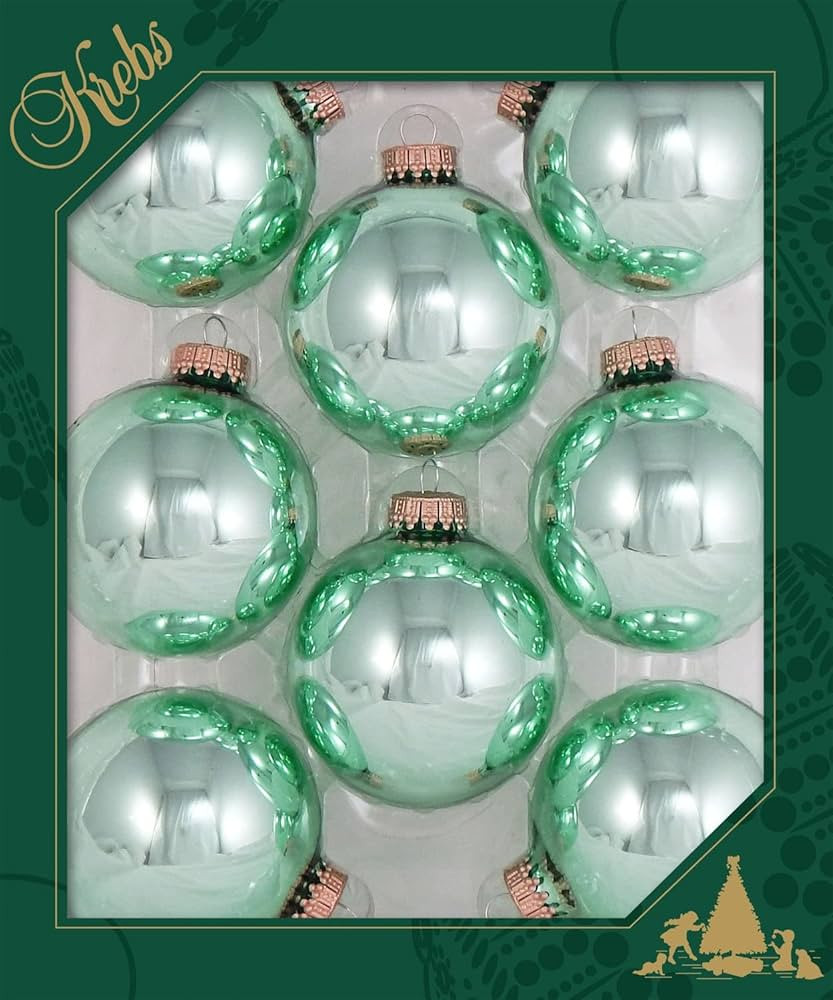 Glass Christmas Tree Ornaments - 67mm / 2.63" [8 Pieces] Designer Balls from Christmas By Krebs S... | Amazon (US)