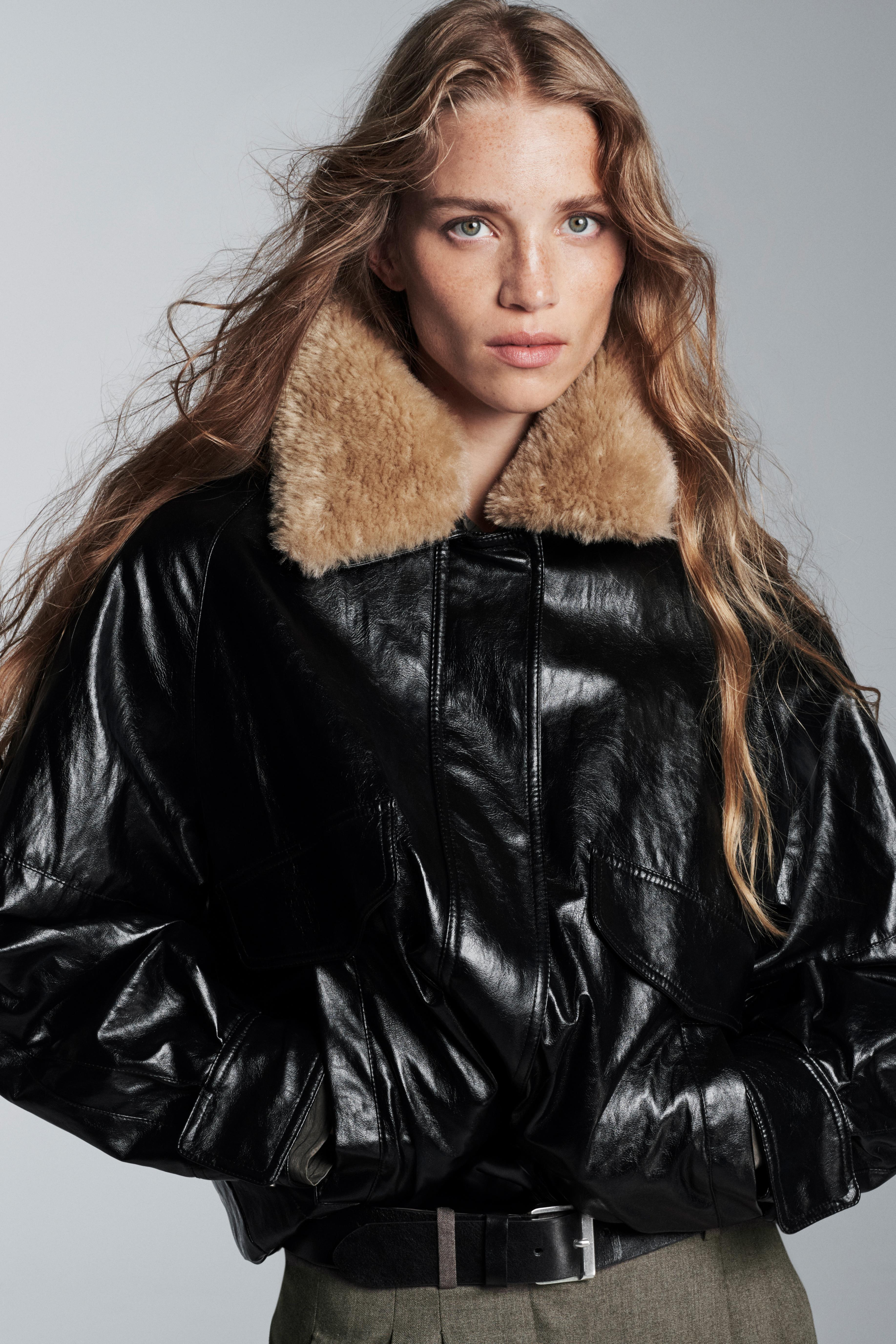 FAUX FUR COLLAR JACKET ZW COLLECTION | Zara US