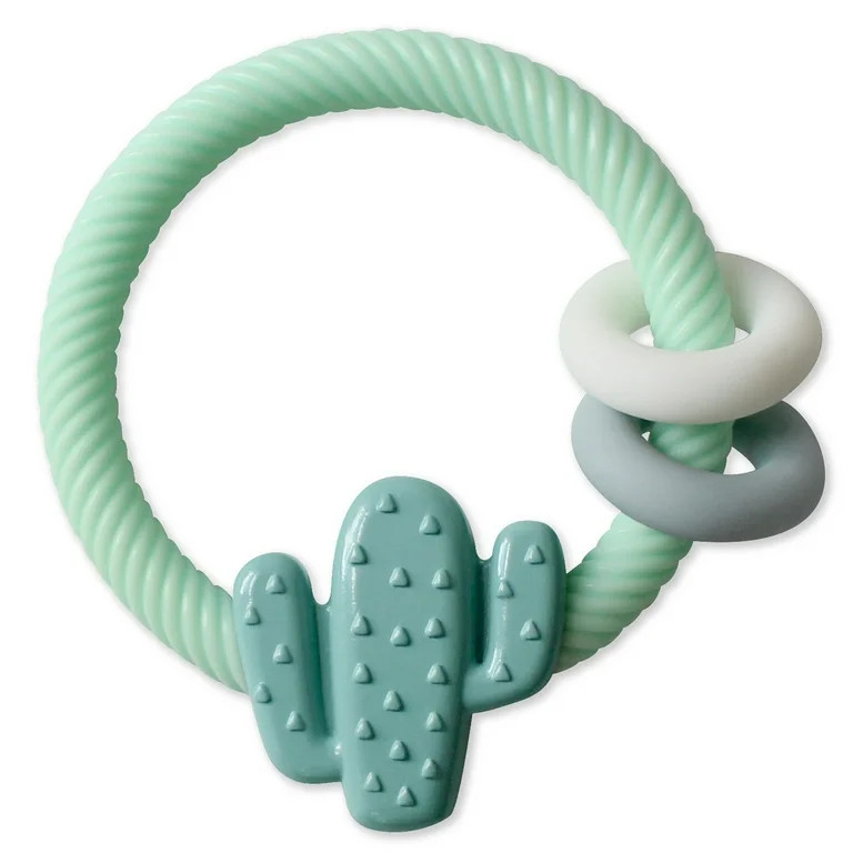 Itzy Ritzy Silicone Teether with Rattle; Features Rattle Sound, Two Silicone Rings and Raised Tex... | Walmart (US)