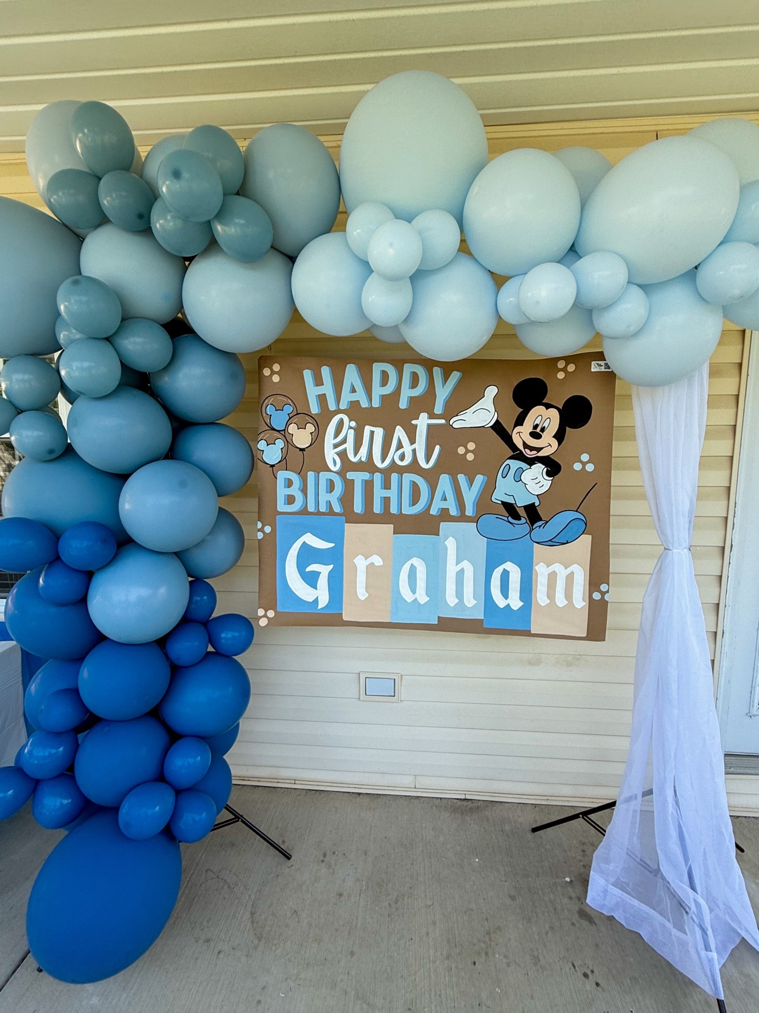 Mickey Mouse first birthday party!! 

#mickeymouseparty #firstbirthday #balloonarch #duskyblue #backdropstand #partyideas #balloondecor 

#LTKParties #LTKHome #LTKKids