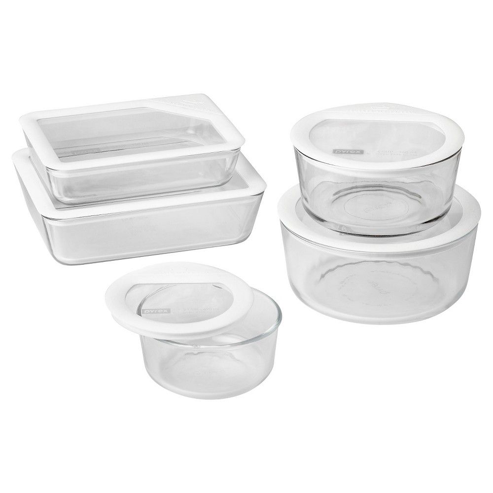 Pyrex 10 Piece Ultimate Glass Lid Set - White, Clear | Target