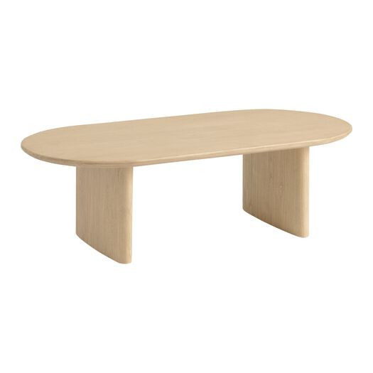 Zeke Oval Brushed Wood Coffee Table by World Market | World Market