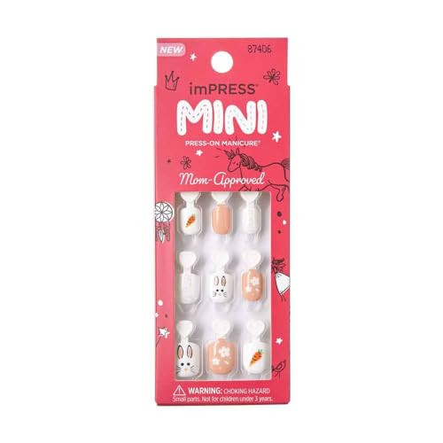 KISS imPRESS Mini Press-On Nails Manicure for Kids, Bunny and Carrort Design, Beginner Nail Art Set with Nail File & 20 Fake Nails | Amazon (US)