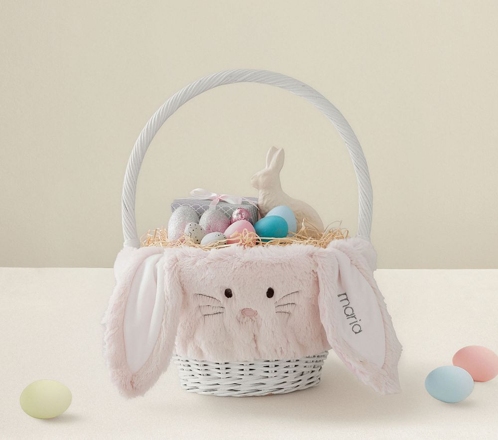 Long Ear Fur Bunny Easter Basket Liners | Pottery Barn Kids