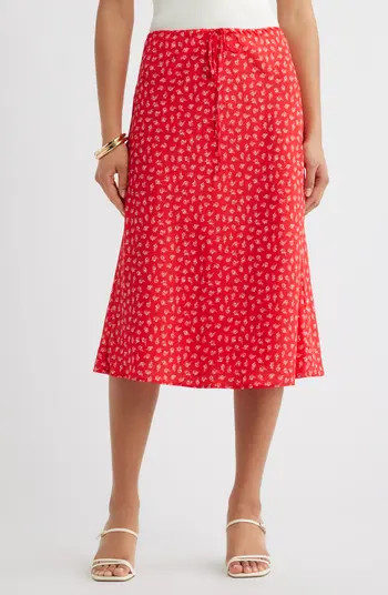 Open Edit Print Midi Skirt | Nordstrom | Nordstrom