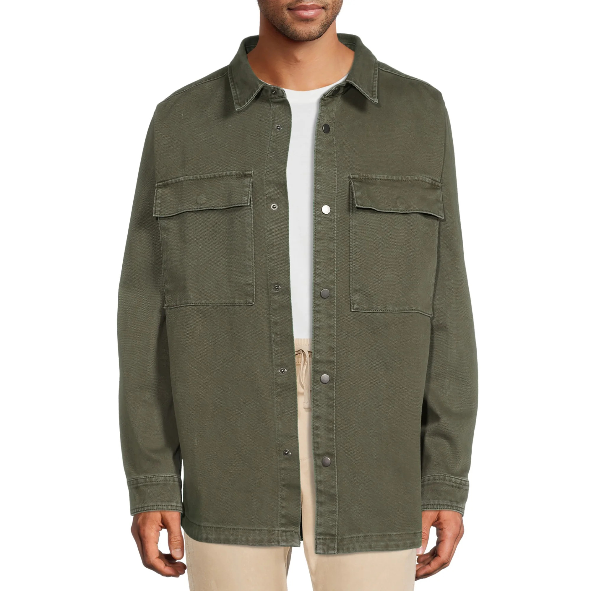 No Boundaries - No Boundaries Men's and Big Men's Long Sleeve Layering Shirt Jacket - Walmart.com | Walmart (US)