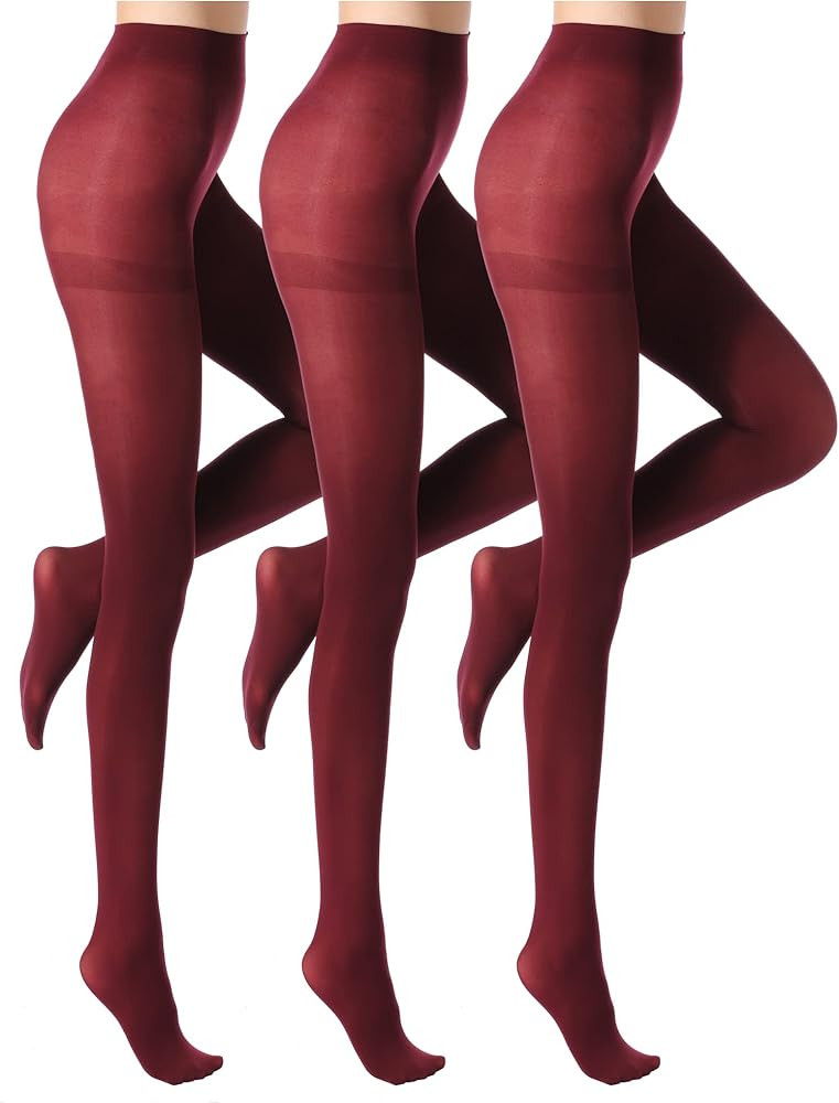 ZIHUA Autumn 3 Pairs Opaque 40 Denier Tights for Women, Matt Control Shaping Colored Ladies Tight... | Amazon (UK)