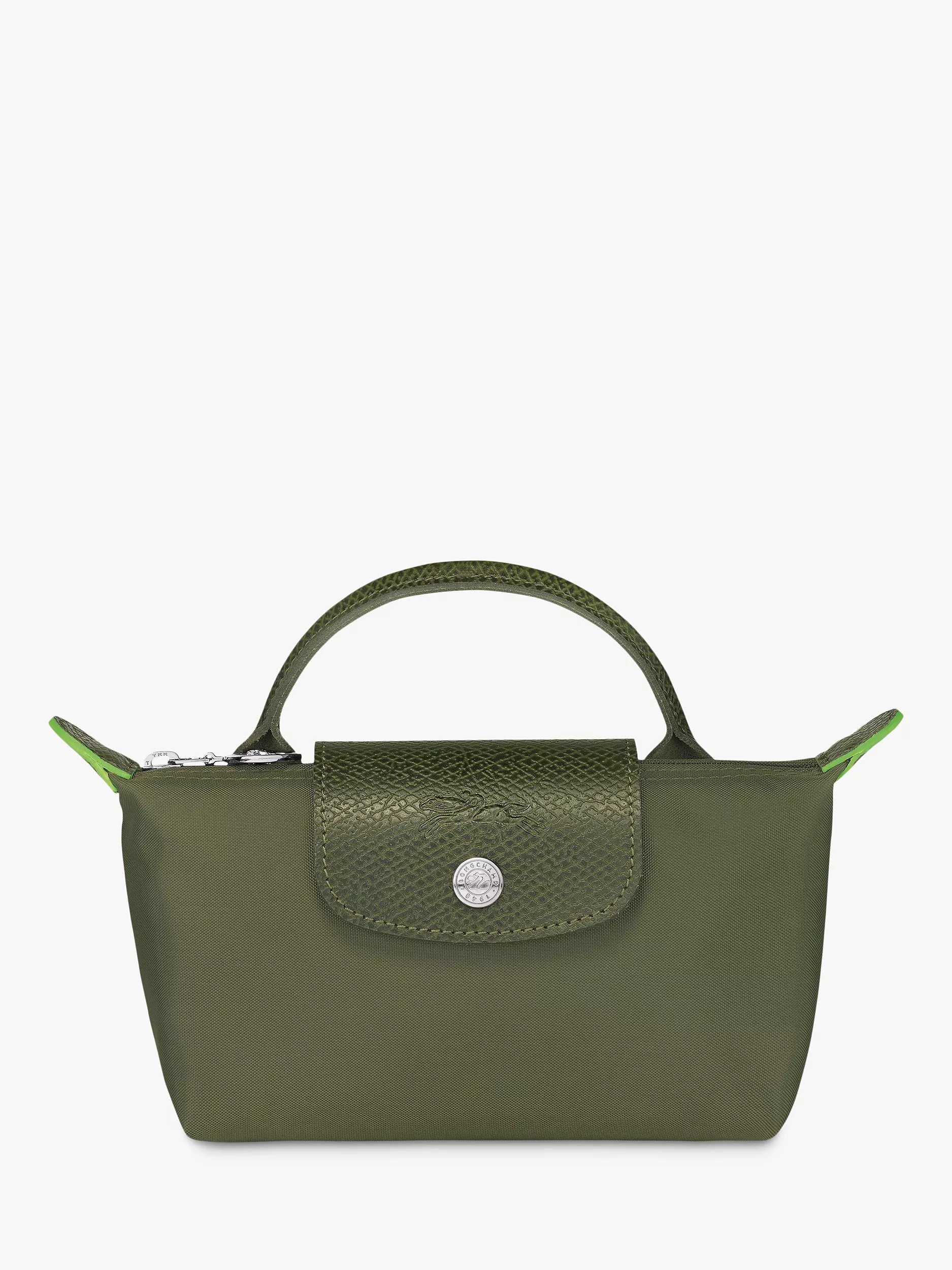 LongchampLe Pliage Green Recycled Canvas Pouch, Forest | John Lewis (UK)