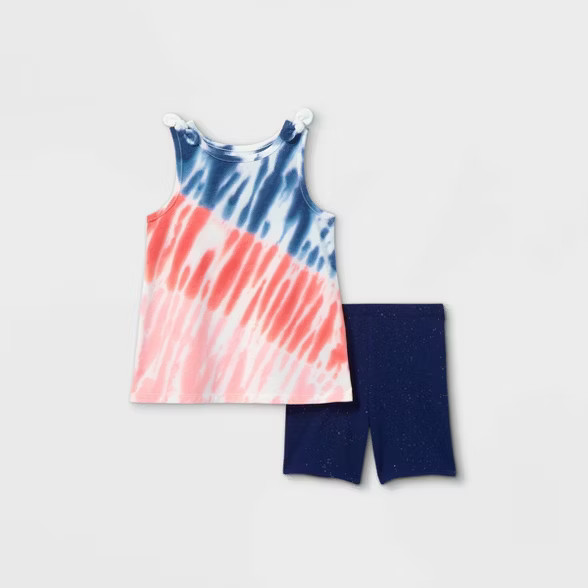 Toddler Girls' Tie-Dye Tank Top with Bike Shorts Set - Cat & Jack™ | Target