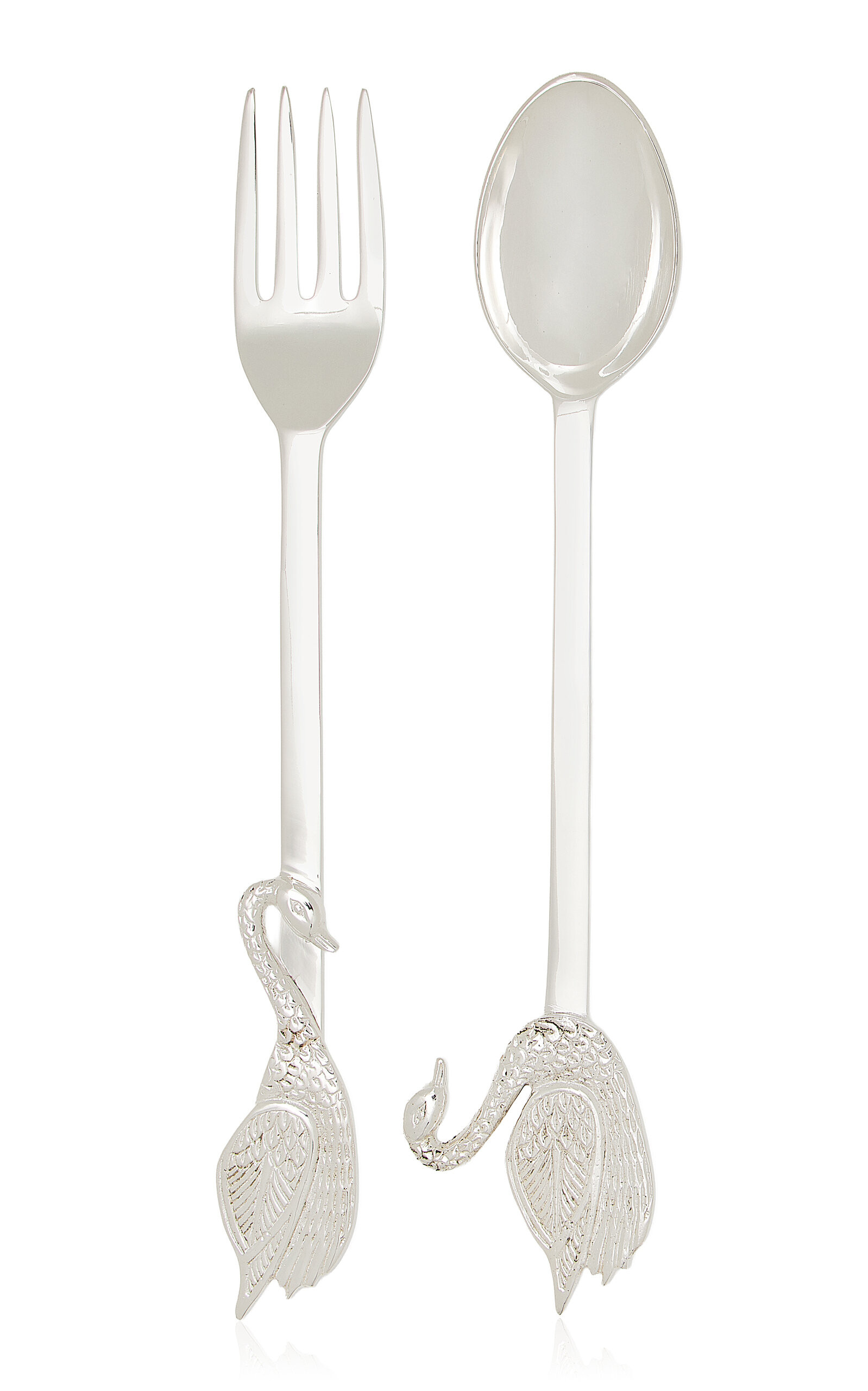 Swan Silver-Plated Serving Spoon and Fork | Moda Operandi (Global)