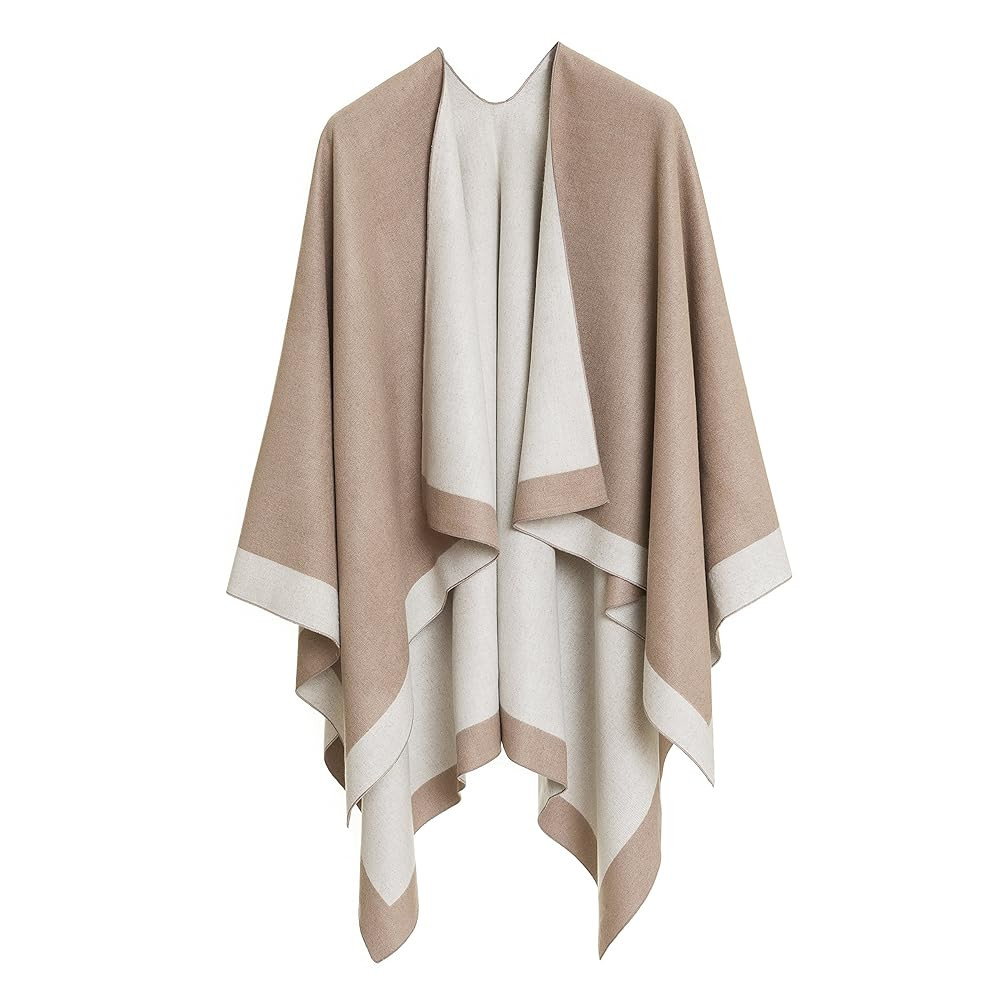 Women's Shawl Wrap Poncho Ruana Cape Cardigan Sweater Open Front for Travel Flight Cruises | Amazon (US)